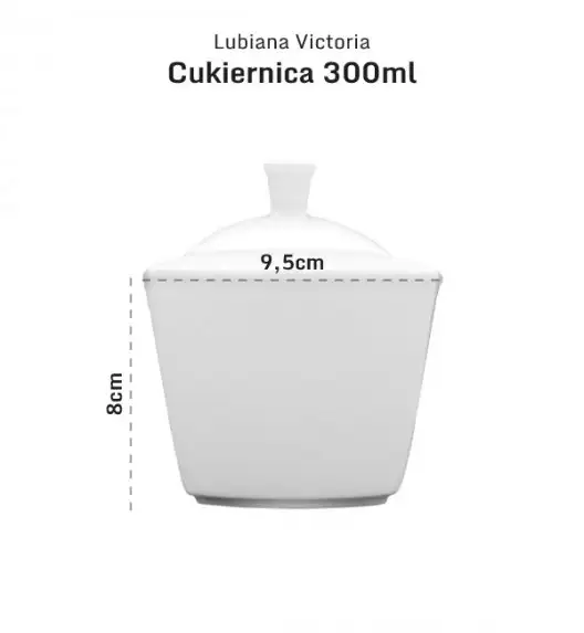 LUBIANA VICTORIA Komplet Mlecznik 150 ml + Cukiernica 300 ml z pokrywką / 3 el 