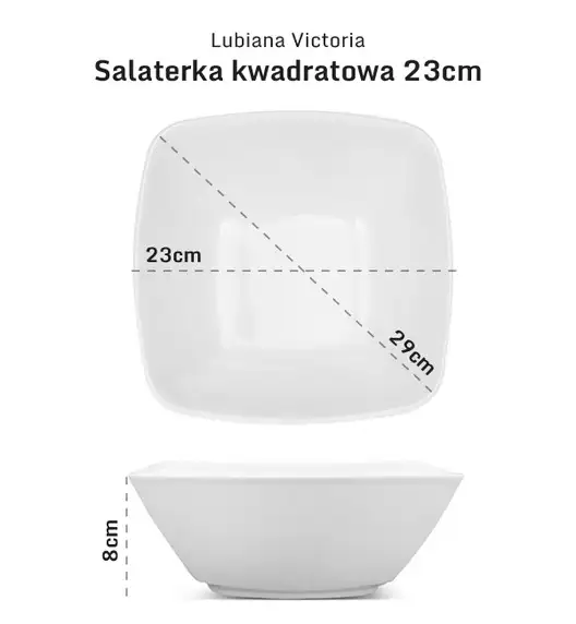 LUBIANA VICTORIA Komplet Salaterka 23 cm + sosjerka 400 ml / 2 el / porcelana