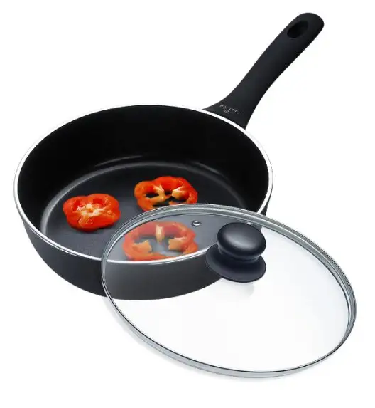 GERLACH CONTRAST PROCOAT Patelnia głęboka 24 cm z powłoką ceramiczną XERA DUR non-stick  + pokrywka uniwersalna