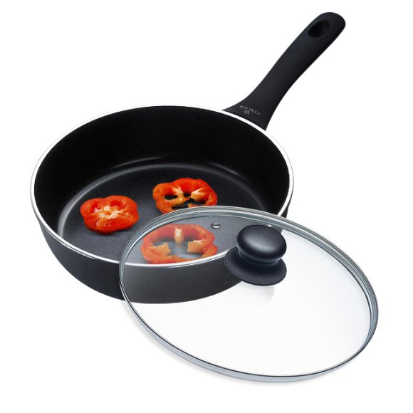 GERLACH CONTRAST PROCOAT Patelnia głęboka 28 cm z powłoką ceramiczną XERA DUR non-stick  + pokrywka uniwersalna