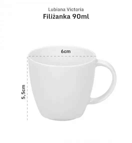 LUBIANA VICTORIA 12 x Filiżanka do espresso 90 ml + spodki / 24 el / porcelana