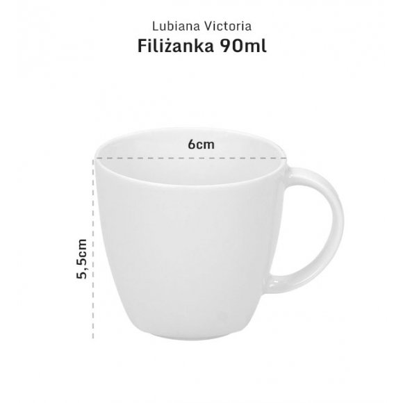 LUBIANA VICTORIA 12 x Filiżanka do espresso 90 ml + spodki / 24 el / porcelana