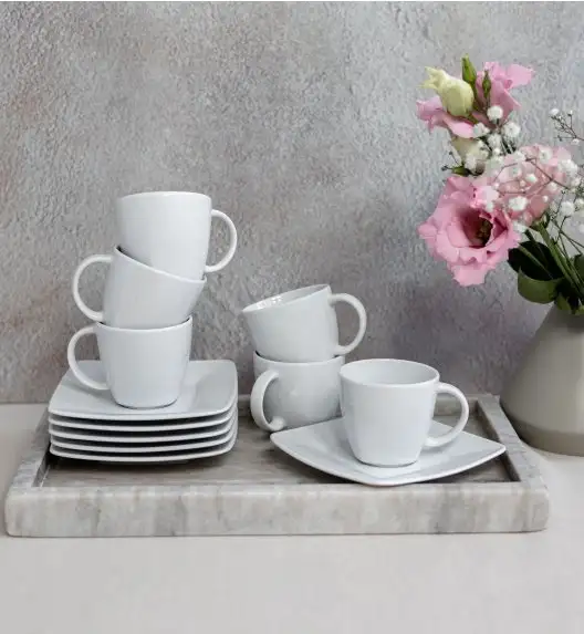 LUBIANA VICTORIA 12 x Filiżanka do espresso 90 ml + spodki / 24 el / porcelana