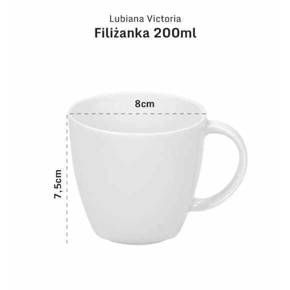 LUBIANA VICTORIA 12 x Filiżanka 200 ml + spodki / 24 el / porcelana