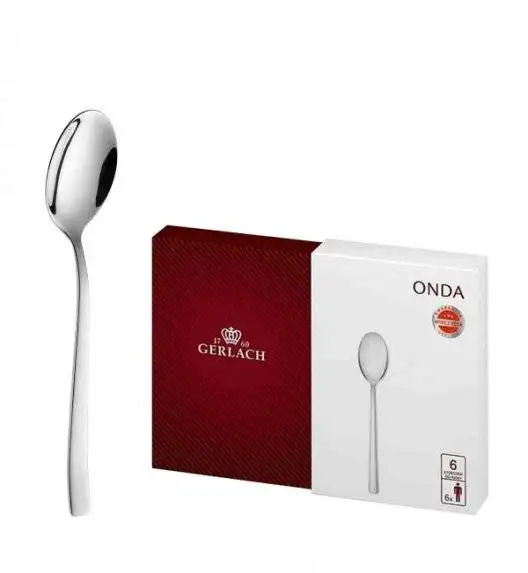 GERLACH ONDA Sztućce Komplet łyżeczki do kawy 6 el pudełko / 6 osób / połysk