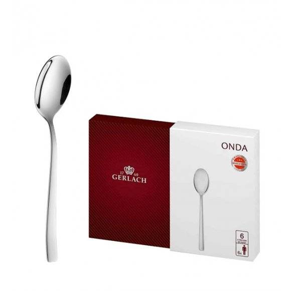 GERLACH ONDA Sztućce Komplet łyżeczki do kawy 6 el pudełko / 6 osób / połysk