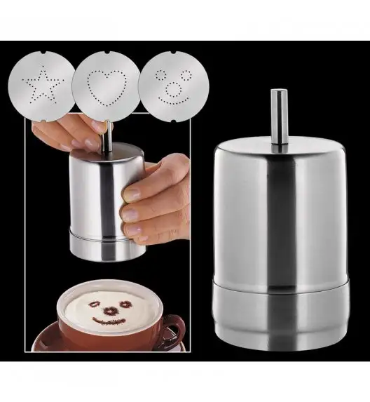 CILIO Stalowy dekorator do kawy CHOCO-LATTE 3 wzory / FreeForm