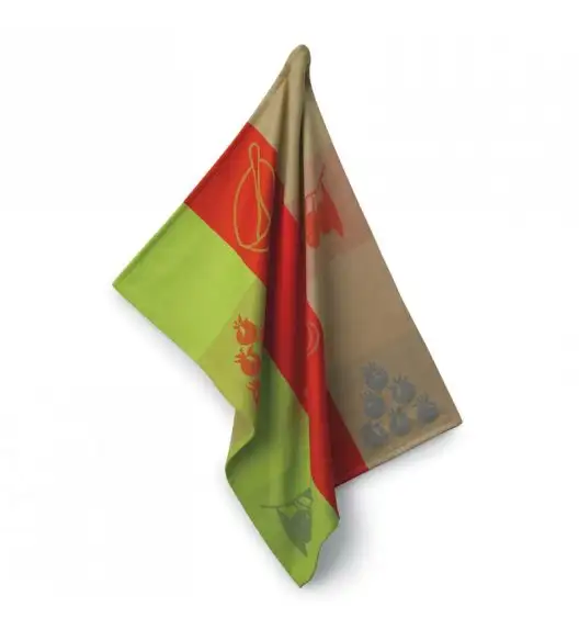 KELA Ściereczka kuchenna AMALIE 70 x 50 cm, czerwono-zielona / FreeForm