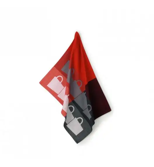 KELA TABEA CUPS Ściereczka kuchenna 70 x 50 cm / czerwono-czarna