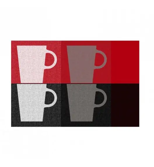 KELA Podkładka na stół TABEA CUPS 43,5 x 28,5 cm czerwono-czarna / FreeForm
