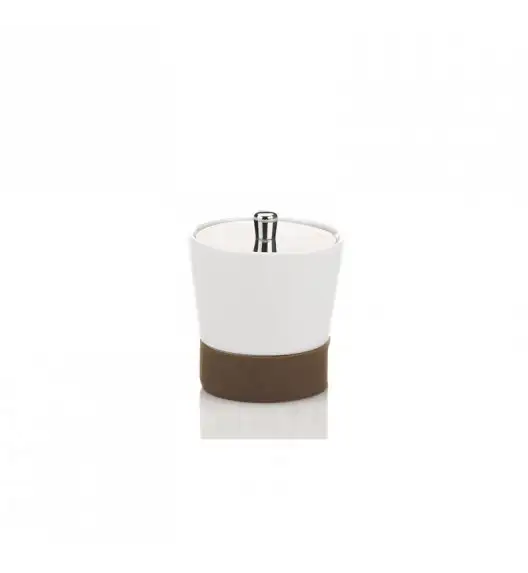 KELA Ceramiczny pojemnik na płatki kosmetyczne PIANO brązowa podstawka / FreeForm