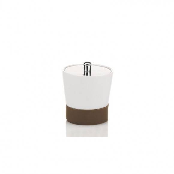 KELA Ceramiczny pojemnik na płatki kosmetyczne PIANO brązowa podstawka / FreeForm