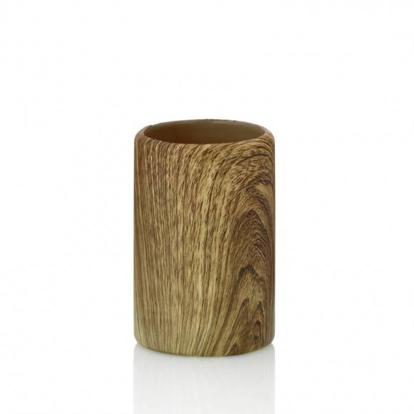 KELA Ceramiczny kubek łazienkowy KAMBIUM imitacja drewna / FreeForm