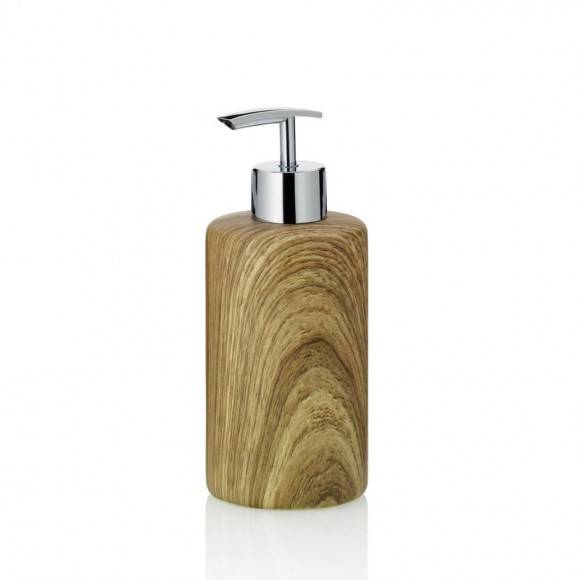 KELA Ceramiczny dozownik do mydła w płynie KAMBIUM imitacja drewna / FreeForm