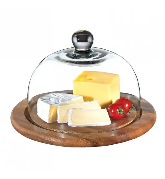 ZASSENHAUS Okrągła deska do sera ze szklana pokrywą ⌀ 25,5 cm