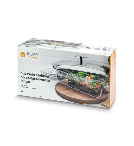 TADAR LONGA Naczynie do podgrzewania potraw z podgrzewaczem 2,1 l / stal nierdzewna