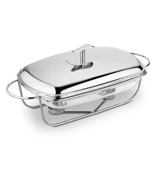 TADAR LONGA Naczynie do podgrzewania potraw z podgrzewaczem 2,1 l / stal nierdzewna