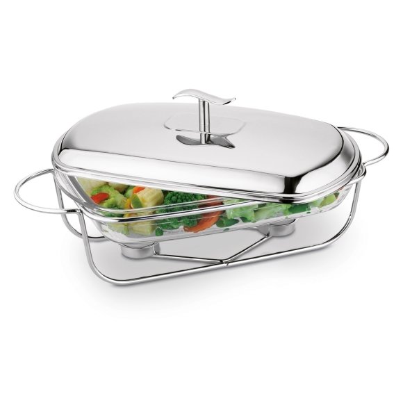 TADAR LONGA Naczynie do podgrzewania potraw z podgrzewaczem 2,1 l / stal nierdzewna