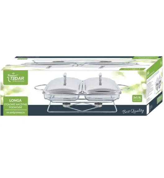 Naczynie do podgrzewania potraw podwójne Tadar Longa 2x1,5 l.