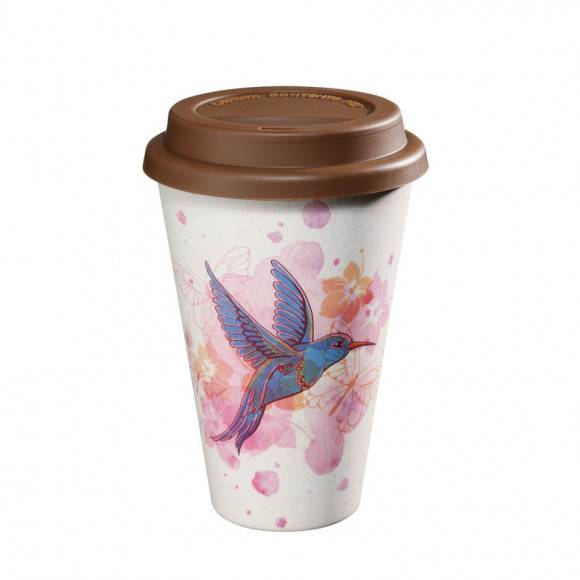 ZASSENHAUS Kubek na kawę z bioplastiku ECO LINE ⌀ 10 cm, ptak / FreeForm