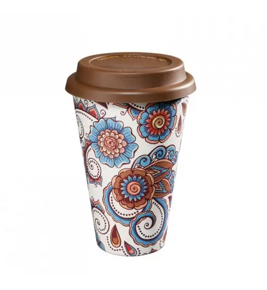 ZASSENHAUS Kubek na kawę z bioplastiku ECO LINE ⌀ 10 cm, kwiaty / FreeForm