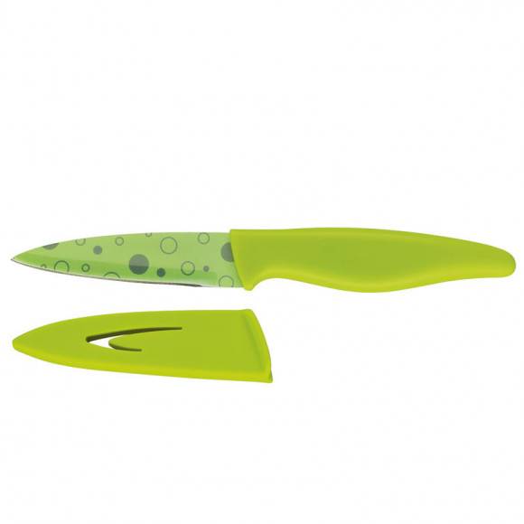 ZASSENHAUS Nóż z osłonką BUBBLE 9 cm, zielony / FreeForm