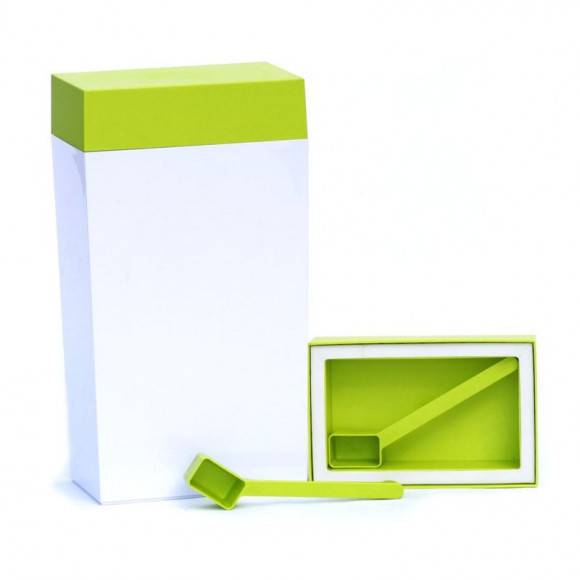 O'LaLa Pojemnik prostokątny z miarką do przechowywania żywności / 4,0 L / biało-zielony