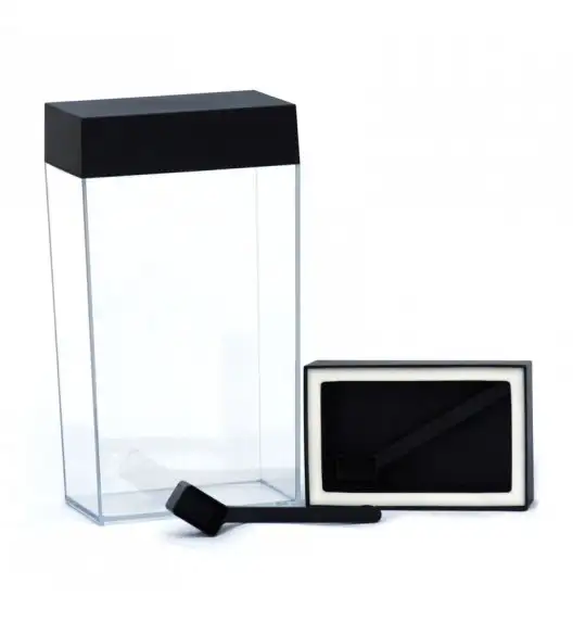 O'LaLa Przeźroczysty pojemnik prostokątny z miarką do przechowywania żywności / 4,0 L / czarny  / FreeForm
