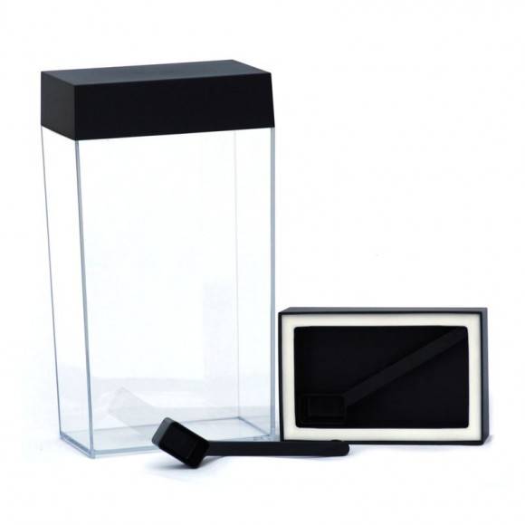O'LaLa Przeźroczysty pojemnik prostokątny z miarką do przechowywania żywności / 4,0 L / czarny  / FreeForm