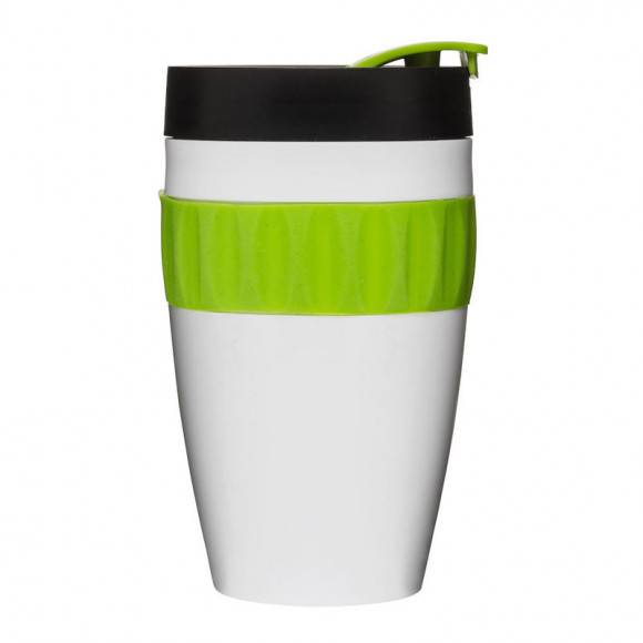 SAGAFORM Kubek termiczny CAFE biało-czarno-zielony, 0,4 l / FreeForm