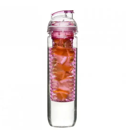 SAGAFORM Butelka z wkładem na lód lub owoce FRESH 0,8 l / różowa / FreeForm