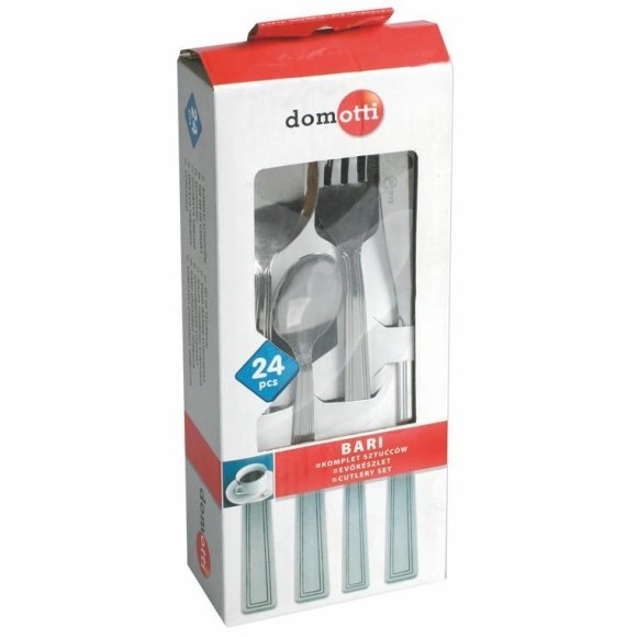 DOMOTTI BARI Sztućce Komplet 24 el pudełko / 6 osób / połysk