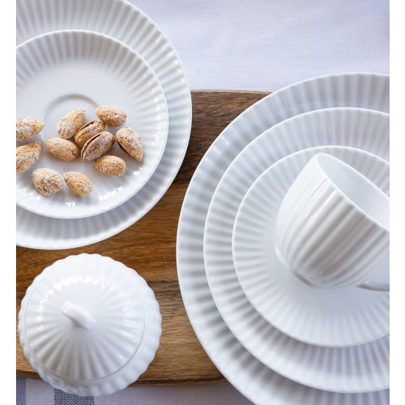 LUBIANA DAISY Serwis obiadowo - kawowy 6 osób / 30 elementów | biała porcelana