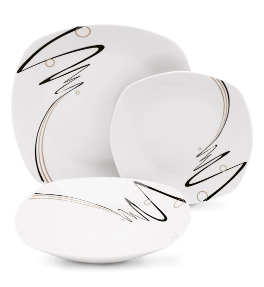 TADAR WSTĘGA Serwis obiadowy 18 elementów dla 6 osób / porcelana