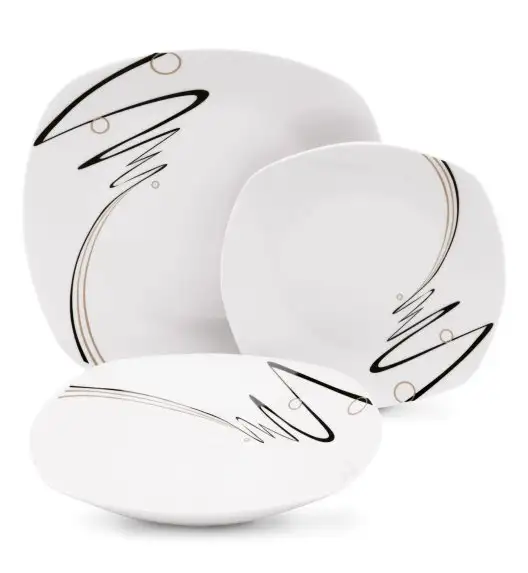 TADAR WSTĘGA Serwis obiadowy 18 elementów dla 6 osób / porcelana