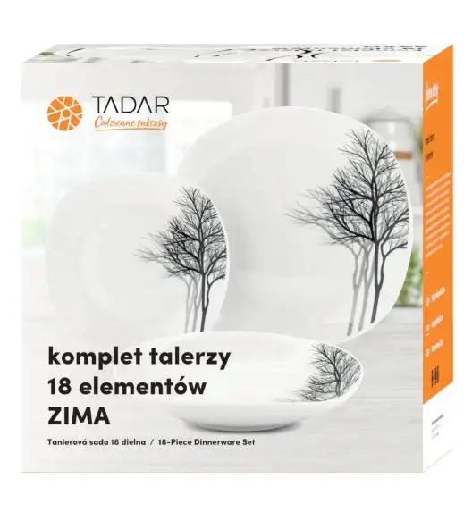 TADAR WSTĘGA Serwis obiadowy 18 elementów dla 6 osób / porcelana