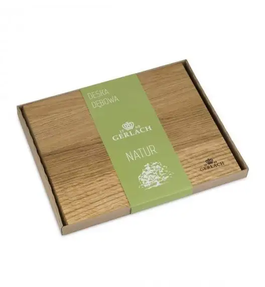 ​GERLACH DECO BLACK Komplet 5 noży w bloku + ostrzałka 2w1 + deska dębowa