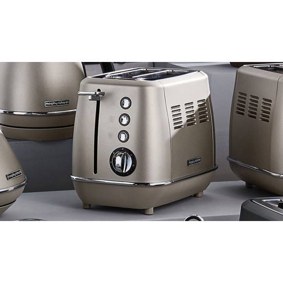 MORPHY RICHARDS EVOKE Toster na 2 kromki platynowy mat / Stal nierdzewna / 224403