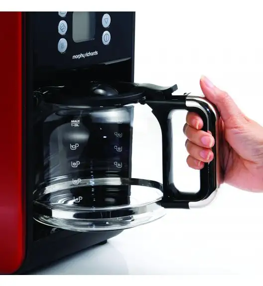  MORPHY RICHARDS ACCENTS Ekspres przelewowy do kawy czerwony / Technologia Pour Oven / 162009