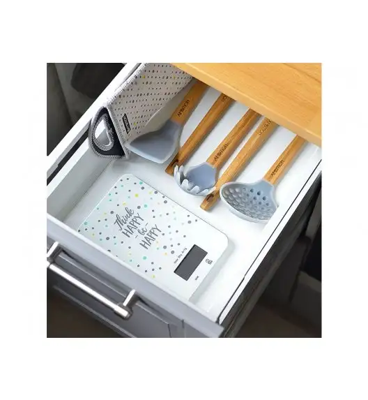 AMBITION NORDIC Łopatka silikonowa z otworami 32,7 cm z bambusową rączką / skandynawski styl