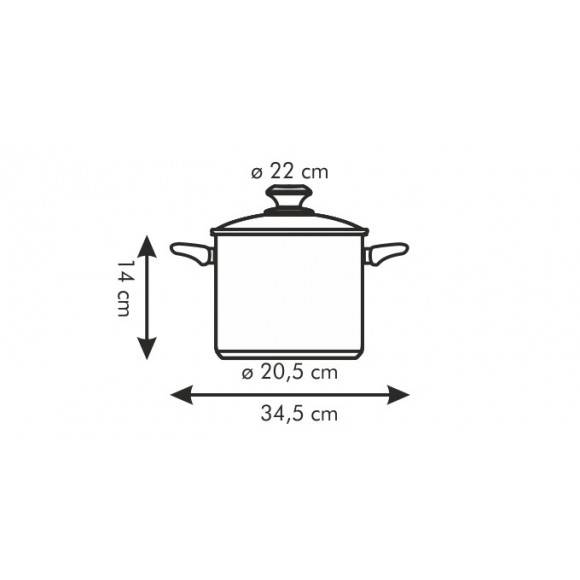 TESCOMA PRESTO Garnek 5,5 l z pokrywką 22 cm / stal nierdzewna