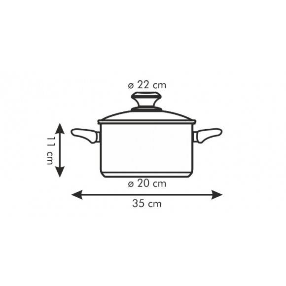 TESCOMA PRESTO Garnek 4 l z pokrywką 22 cm / stal nierdzewna