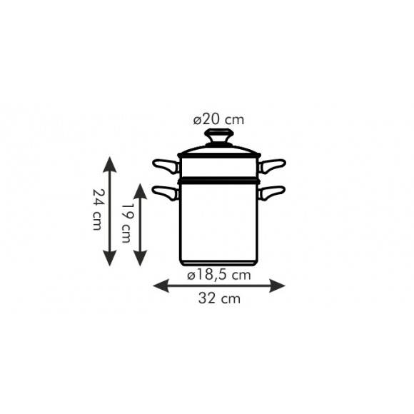 TESCOMA PRESTO Garnek do spaghetti 20 cm + pokrywka / stal nierdzewna