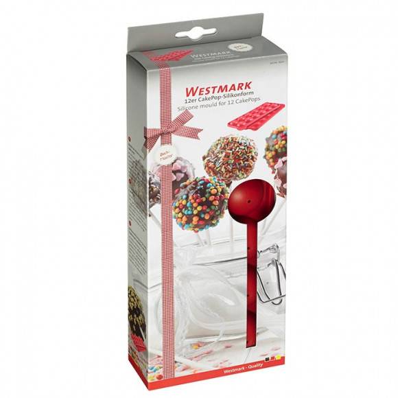 WESTMARK CAKE POP Silikonowa forma do wykrawania lizaków / czerwona