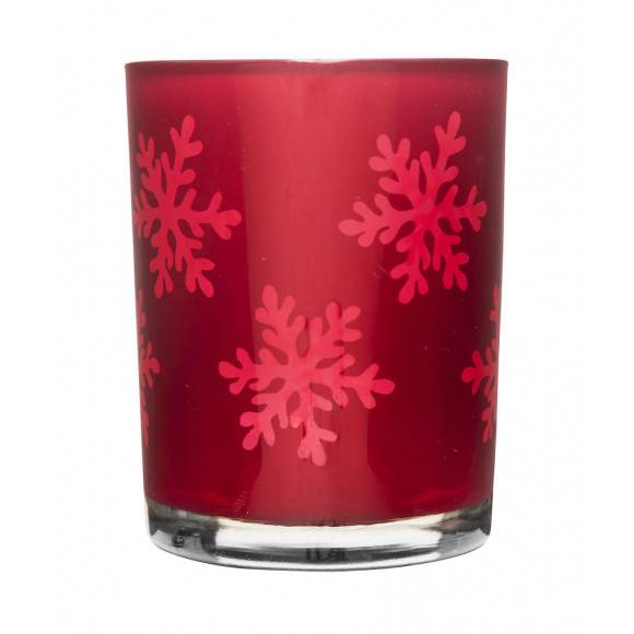 SAGAFORM CHRISTMAS Świecznik szklany ⌀ 10 cm czerwony / FreeForm