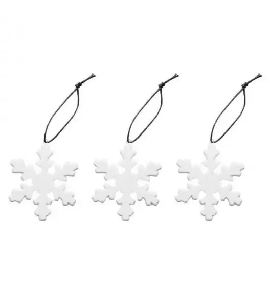 SAGAFORM Porcelanowe ozdoby choinkowe ⌀ 7 cm CHRISTMAS śnieżynki 3 szt / FreeForm