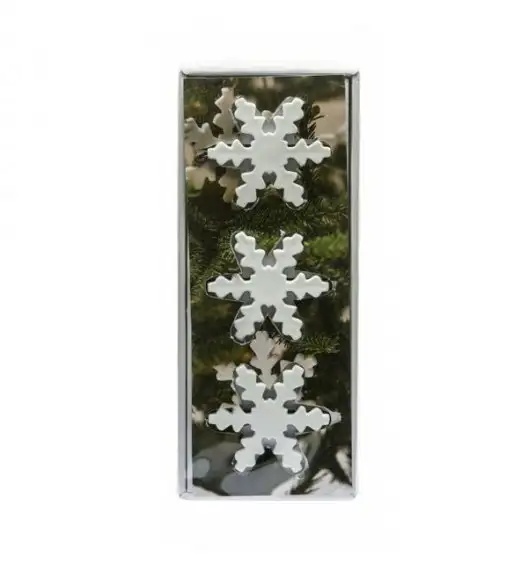 SAGAFORM Porcelanowe ozdoby choinkowe ⌀ 7 cm CHRISTMAS śnieżynki 3 szt / FreeForm