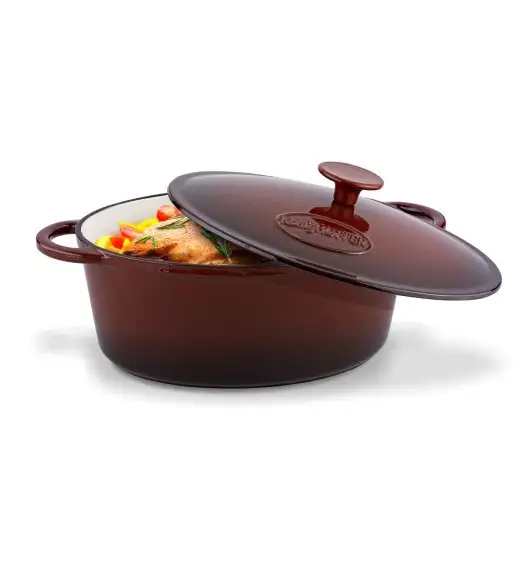 KÖNIGHOFFER Owalna gęsiarka / brytfanna żeliwna brązowa 4 l / emaliowana  