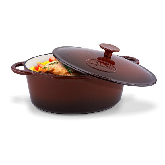 KÖNIGHOFFER Owalna gęsiarka / brytfanna żeliwna brązowa 4 l / emaliowana  