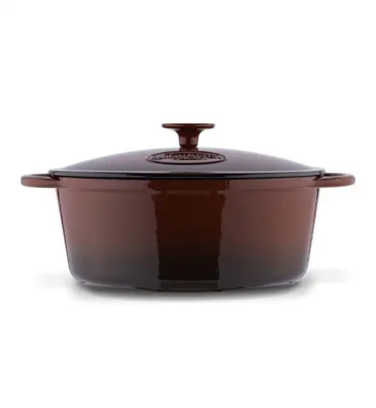 KÖNIGHOFFER Owalna gęsiarka / brytfanna żeliwna brązowa 4 l / emaliowana  